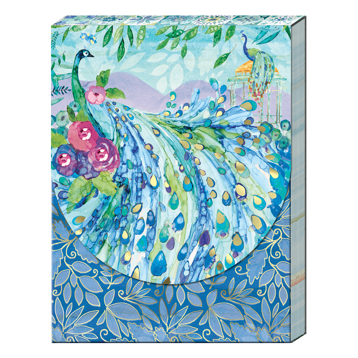 Punch Studio Cherry Blossom Peacock Pocket Notepad 44663 