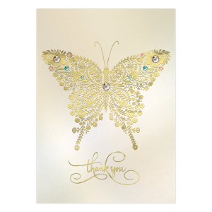 Thank You Golden Butterfly Greeting Card Product