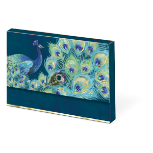 Emerald Peacock Thank You Note Cards with brooch.