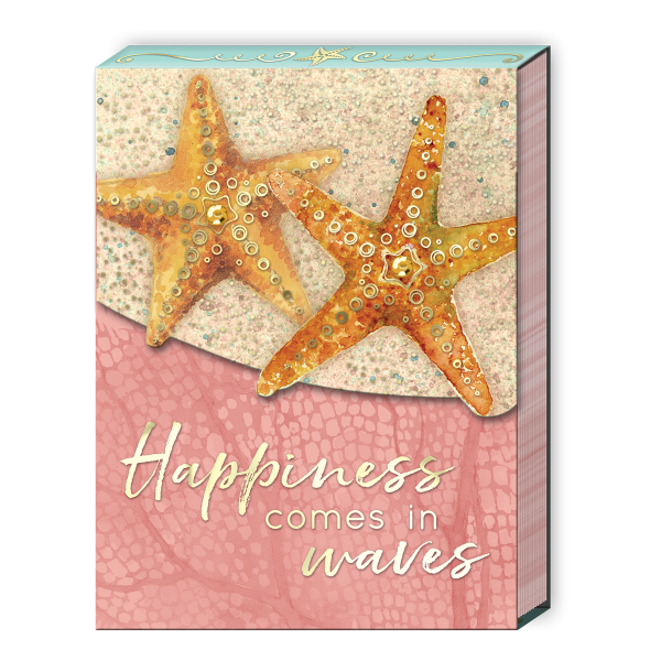 Pocket notepad featuring coastal starfish.