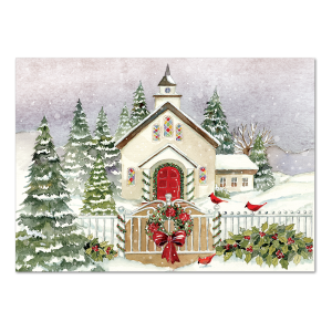 Heartland Christmas Snowy Church Boxed Holiday Cards.