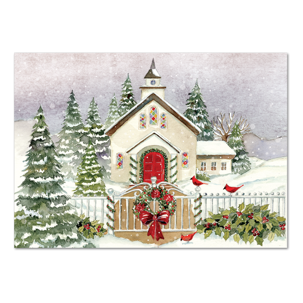 Heartland Christmas Snowy Church Boxed Holiday Cards.