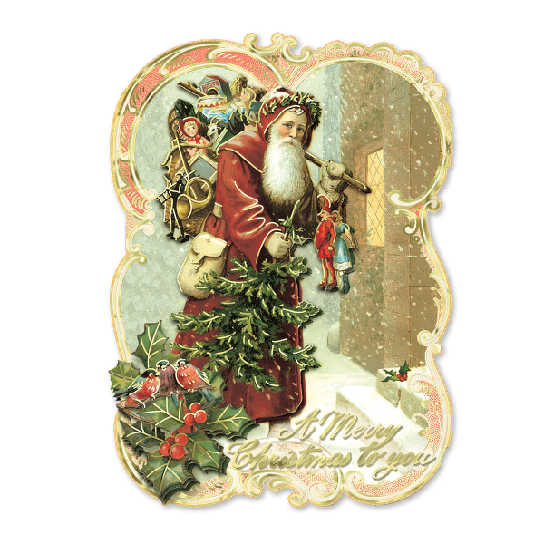 Holiday Old World Santa Boxed Holiday Cards.