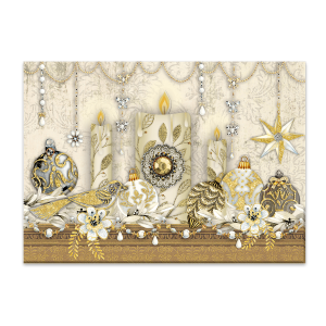 Holiday Candlelight Mantle Boxed Holiday Cards.