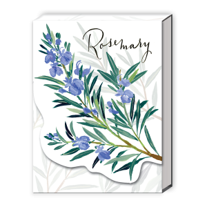 Pocket notepad featuring homegrown rosemary.