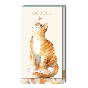 Tall notepad featuring watercolor ginger cat.
