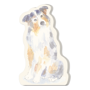 Pocket notepad featuring watercolor pets australian shepherd.