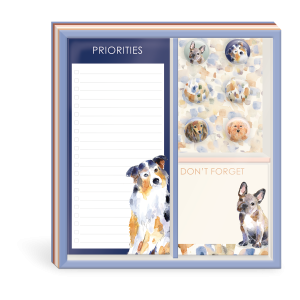 Watercolor pets dogs notepads and magnets set.