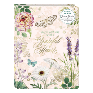 Decorative journal with nature's grace grateful heart image.