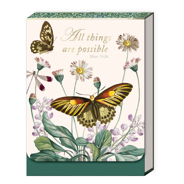 Pocket notepad featuring nature's grace daisy butterflies.