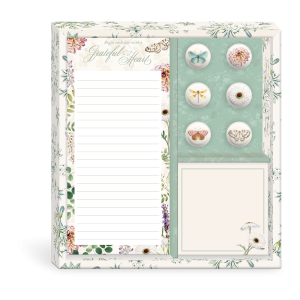 Nature's grace grateful heart notepads and magnets set.