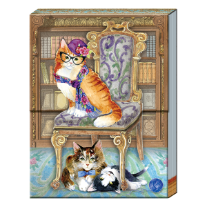 Pocket notepad featuring posh pets library cats image.