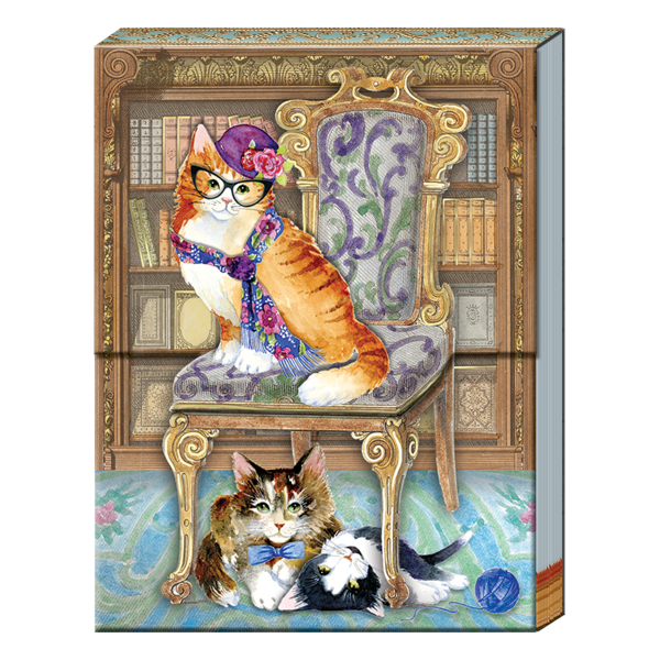 Pocket notepad featuring posh pets library cats image.
