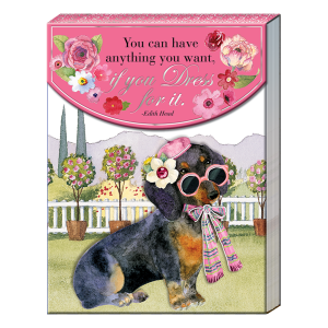 Pocket notepad featuring posh pets dressy dachshund.