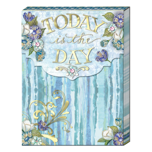 Pocket notepad featuring today is the day verbiage.