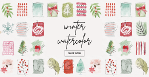 Punch Studio Winter Watercolor gift and stationery Christmas holiday collection of gifts and stationery