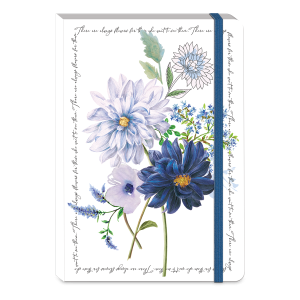Decorative journal with notable florals blue dahlia design.