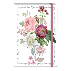 Decorative journal with notable florals rose design.