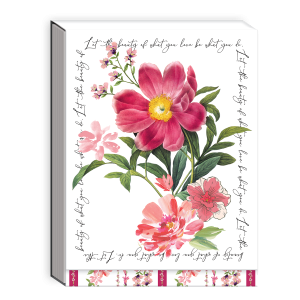 Pocket notepad featuring notable florals peony design.