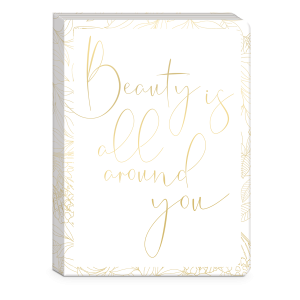 Decorative journal with golden botanicals beauty design.