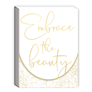 Pocket notepad featuring golden botanicals embrace beauty design.