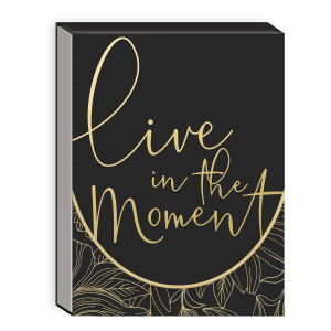 Pocket notepad featuring golden botanicals in the moment design.