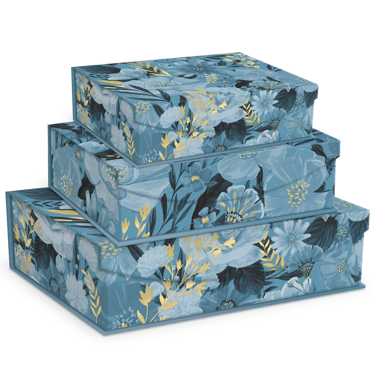 Blue Garden Rectangle Flap Box Set Product