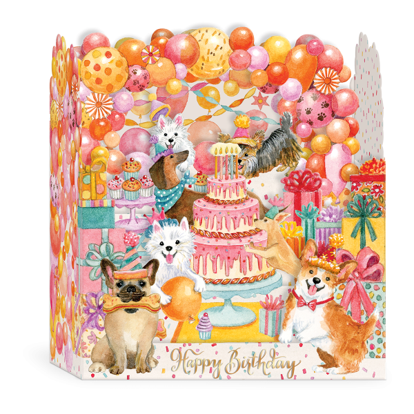 Pop-up Birthday Pets Greeting Card.