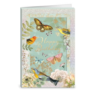 Shadow Box Birthday Garden Greeting Card