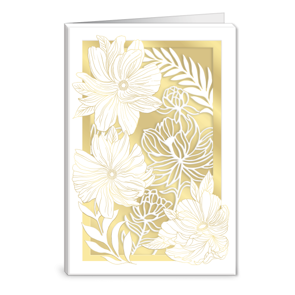 Shadow Box White Dahlias Greeting Card