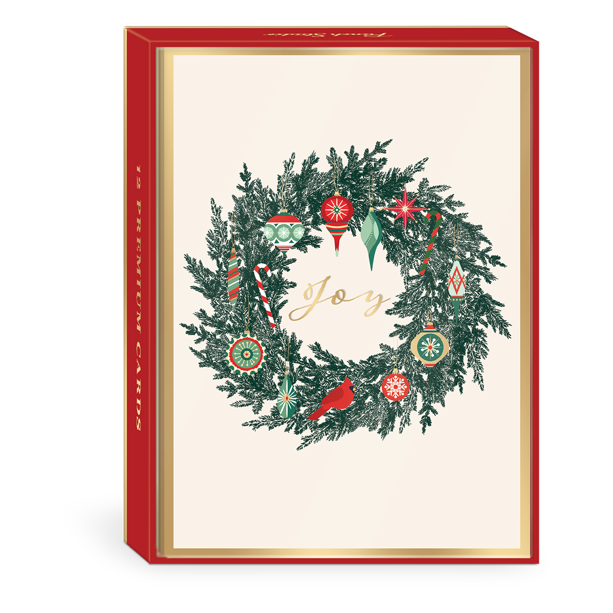 Vintage Wreath Boxed Holiday Cards Product