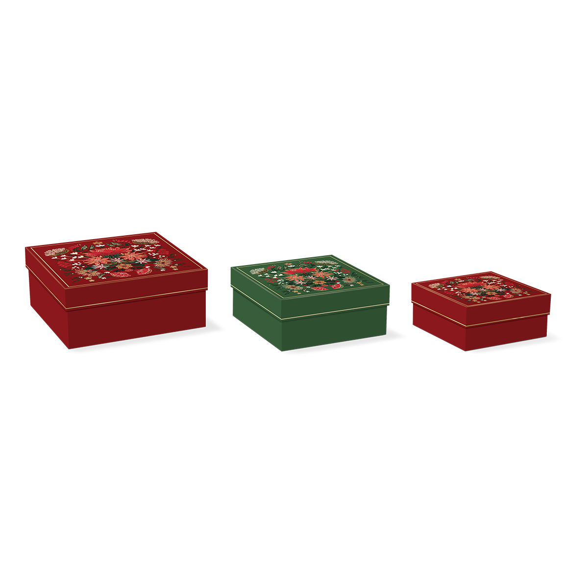 Christmas garden pattern square box set.