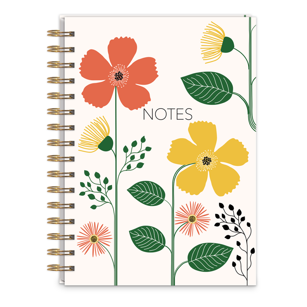 Green Garden Flower Multi Spiral Journal - Punch Studio