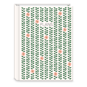 Undated planner with green garden vines design.