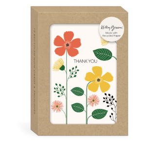Green Garden Flower Multi Thank You Note Cards set.