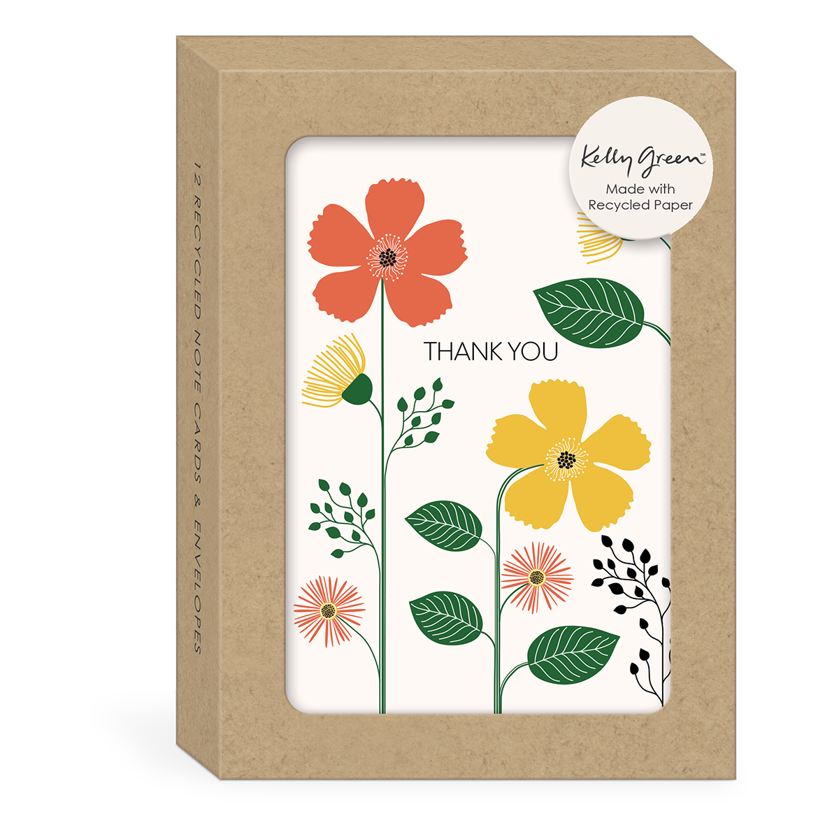 Green Garden Flower Multi Thank You Note Cards Product