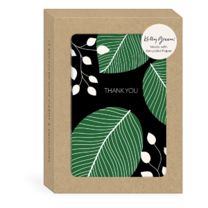 Green Garden Leaves Thank You Note Cards set.