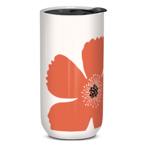 Green Garden Coral Flower ceramic Travel Mug.