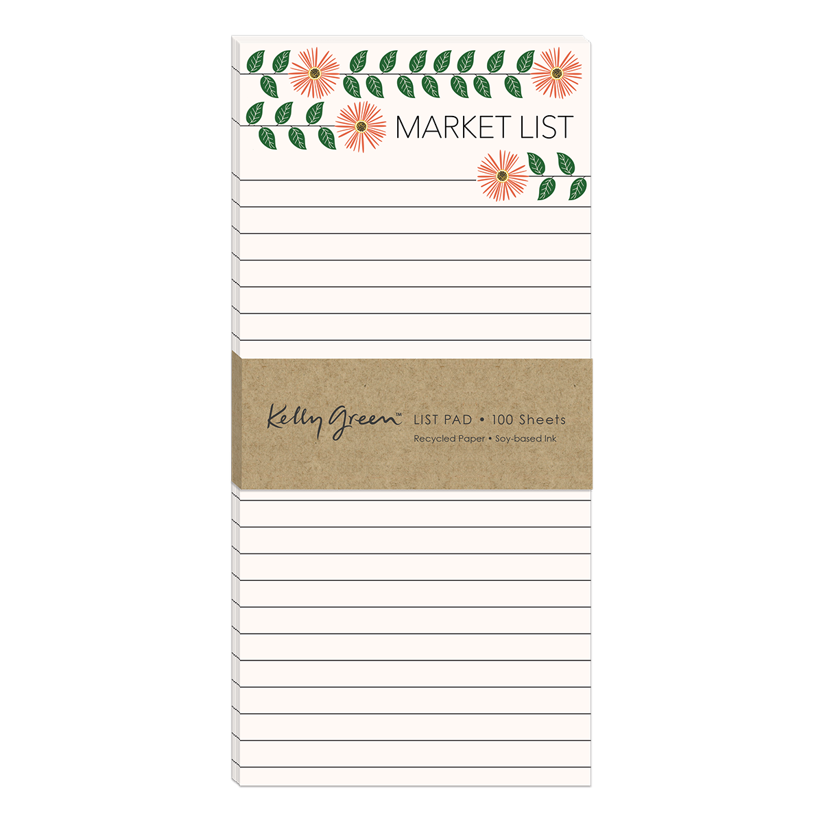 Green Garden Vines Magnetic List Pad