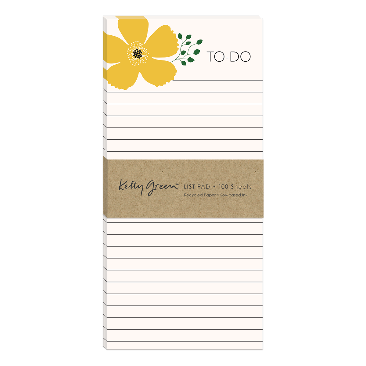 Green Garden Yellow Flower Magnetic List Pad