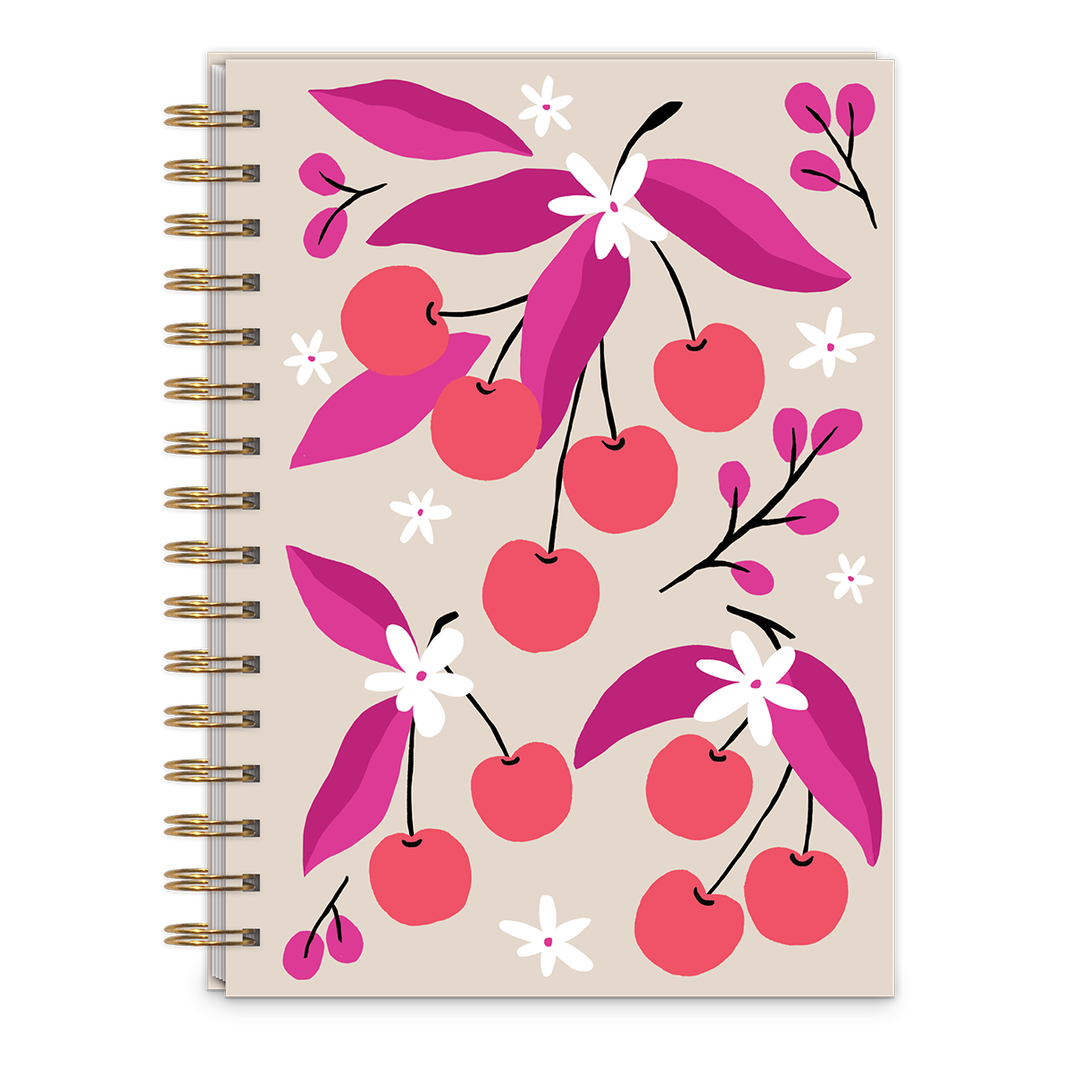 Fruit Market Cherries Spiral Journal Product