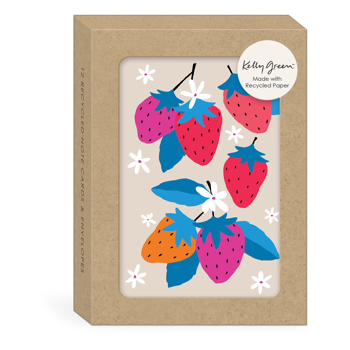Fruit Market Strawberries Note Cards set.