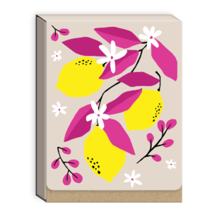 Pocket notepad featuring fruit market lemons design.