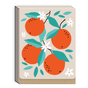 Pocket notepad featuring fruit market oranges design.