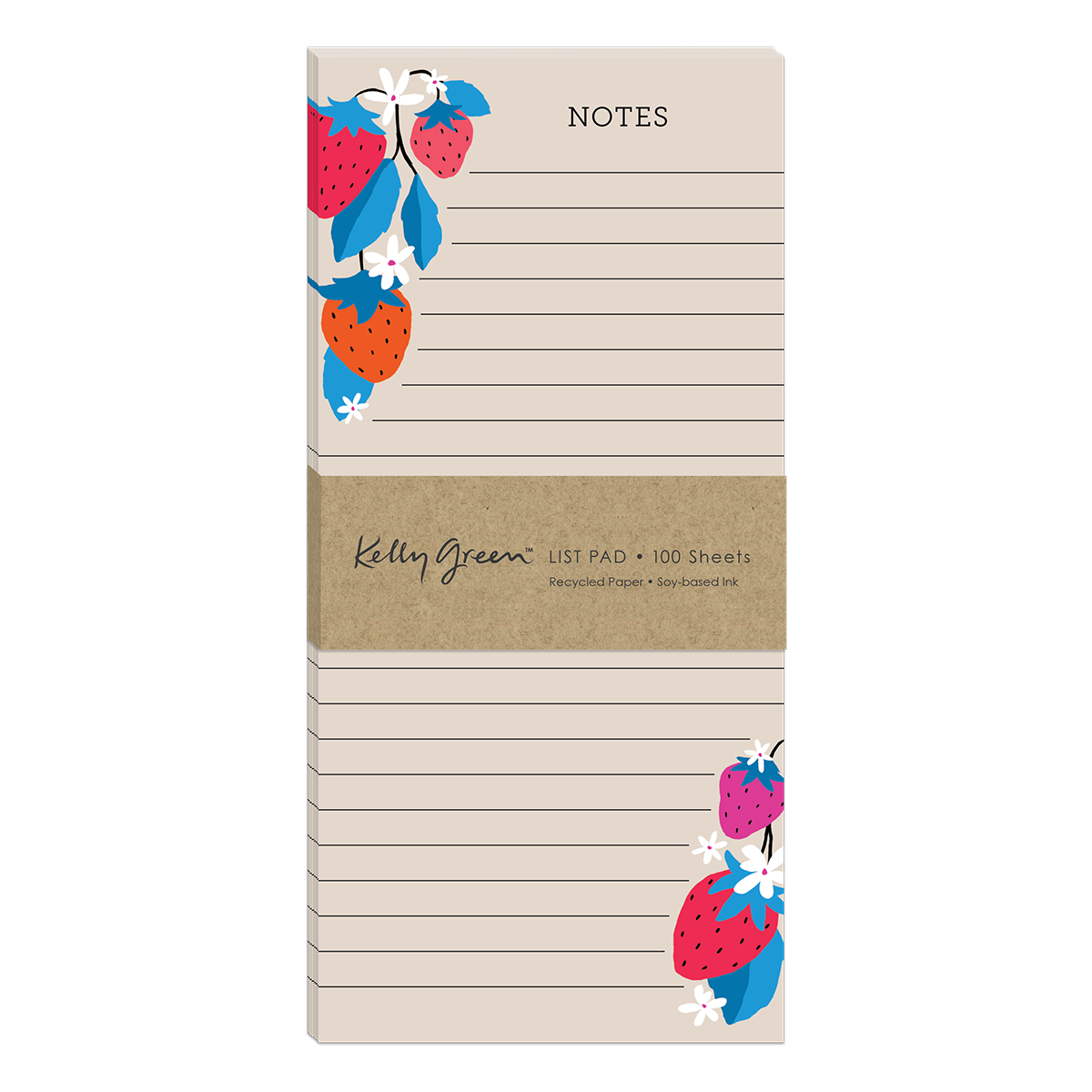 Fruit Market Strawberries Magnetic List Pad