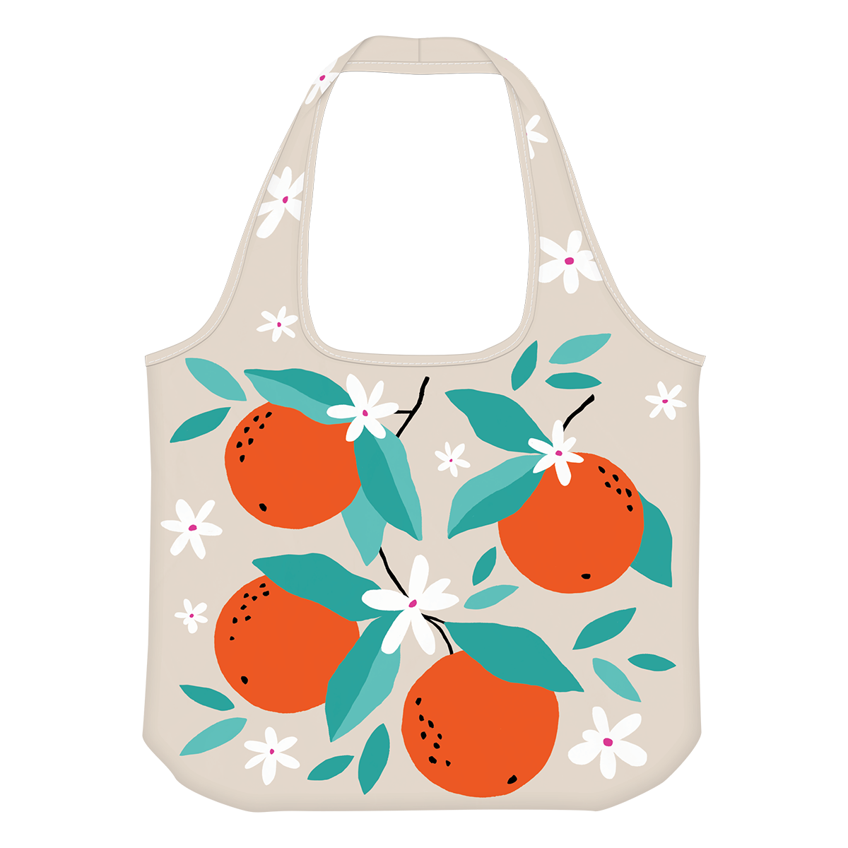 Fruit Market Oranges polyester Packable Tote Bag