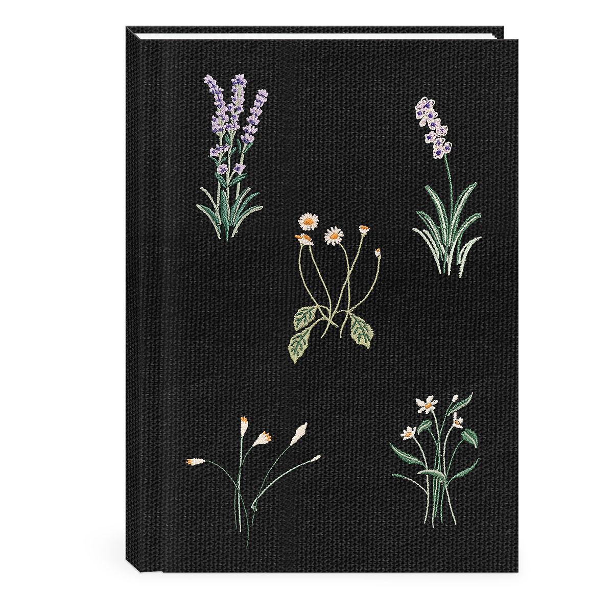 Delicate Floral Black Fabric Journal Product