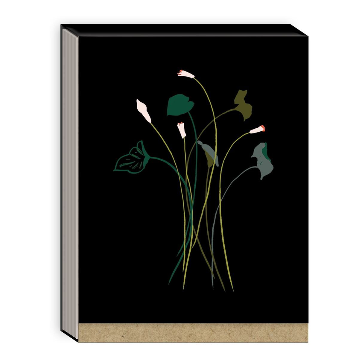 Delicate Floral Black Pocket Notepad Product