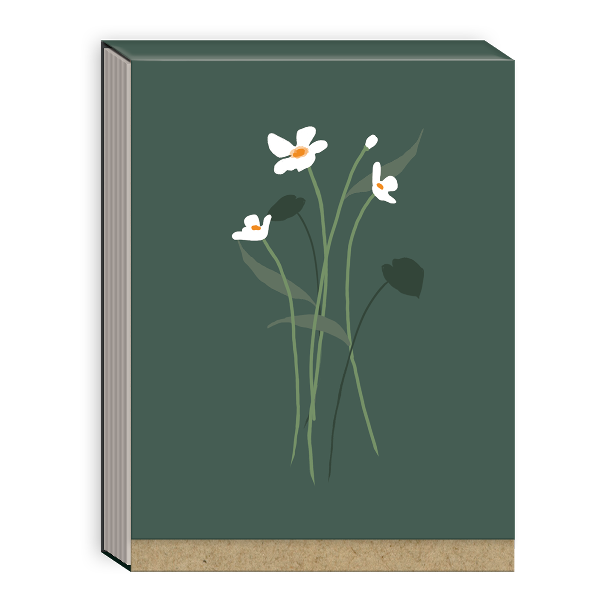 Delicate Floral Dark Green Pocket Notepad Product