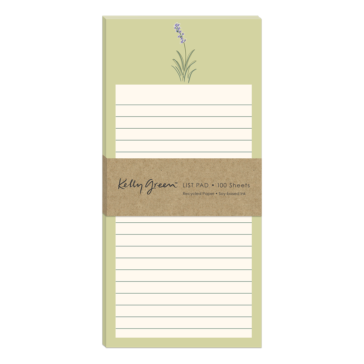 Delicate Floral Light Green Magnetic List Pad